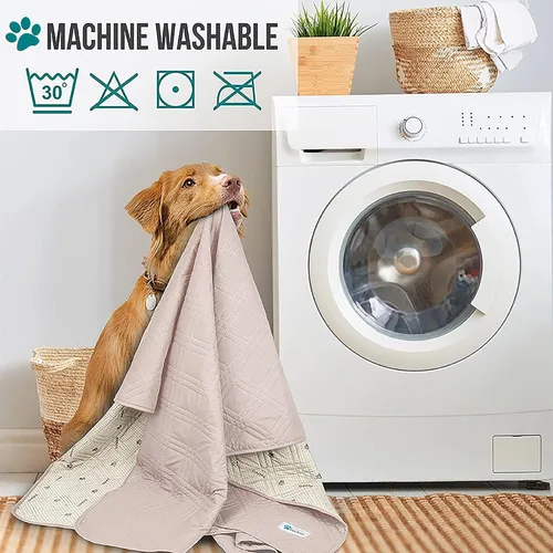 Miniatura 8 de PetAmi Funda de cama impermeable para perro, protector reversible de muebles para gatos y perros, manta lavable para asiento de sofá, 102 x 82 Beige