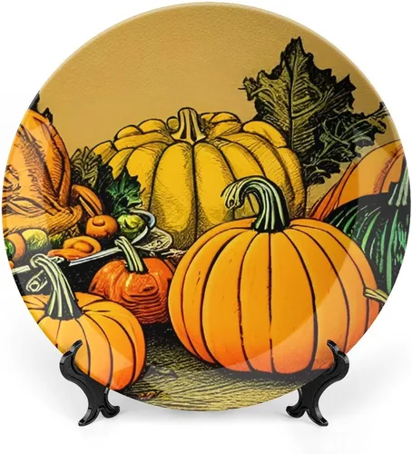 Miniatura 8 de Platos decorativos de calabazas grandes de Acción de Gracias, platos de cerámica para decoración del hogar, platos de cena de temporada de otoño