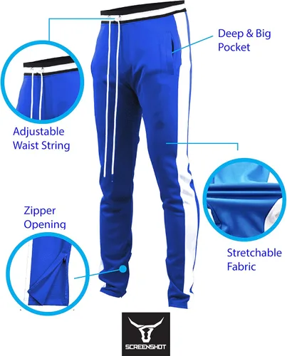 Miniatura 5 de Screenshot - Pantalones deportivos con cinta lateral estilo Hip Hop, ajuste ceñido, para hombre