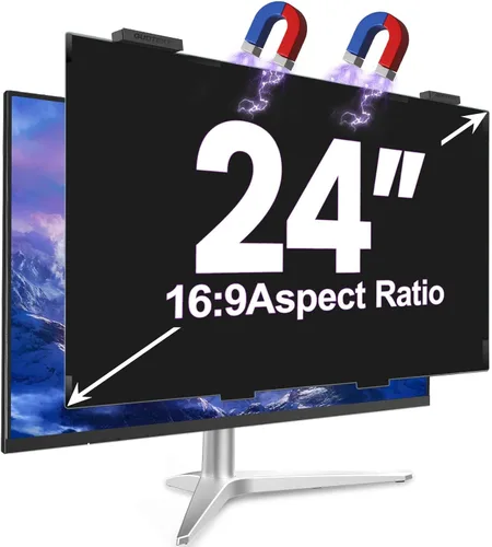 Miniatura 20 de [Paquete de 2] Pantalla de privacidad HD para computadora de 24 pulgadas, pantalla de privacidad mejorada para pantalla ancha 16:9 extraíble