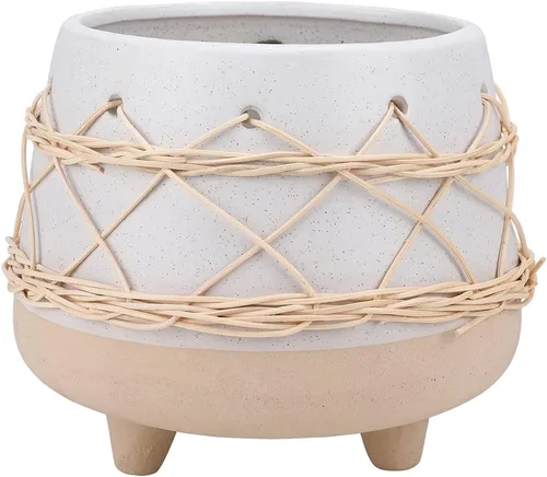 Maceta Chonsun de Cerámica 8 Pulgadas Macetas para Interior y Exterior con Agujeros de Drenaje Macetas de Flores Macetas de Plantas Cerámicas de