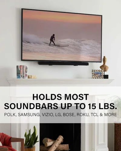 Miniatura 3 de SANUS Kit de montaje universal para barra de sonido de TV para montar barras de sonido debajo del televisor - Se adapta a la mayoría de las barras