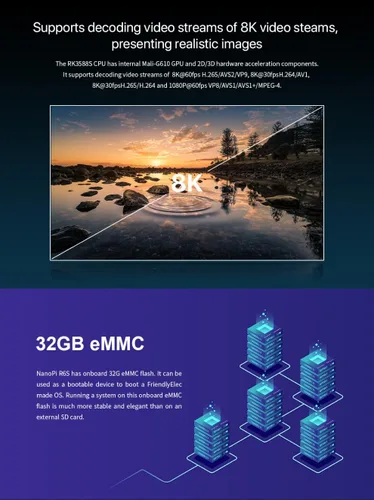 Miniatura 5 de Nanopi R6S Mini Router OpenWRT, LPDDR4X 4GB RAM 64GB eMMC, RK3588S SoC con 6Tops NPU, 8K/4K decodificadores de video, 2.5G y 1G Gbps Ethernet