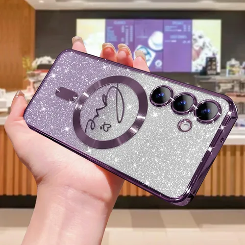 Miniatura 308 de ZONRW - Funda para Samsung Galaxy S22 Ultra magnética, para mujeres y niñas, cubierta trasera suave, lujosa, con corazón de amor, bling, degradado