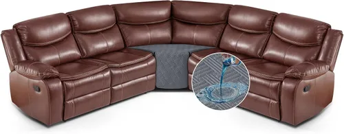 Miniatura 11 de KinCam Fundas impermeables para sofá modular reclinable, fundas de sofá reclinable de gran tamaño para sofá en forma de L, funda de sofá Chocolate