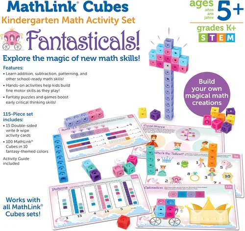 Miniatura 5 de Fantástico juego de actividades matemáticas de jardín de infantes: cubos MathLink por Learning Resources