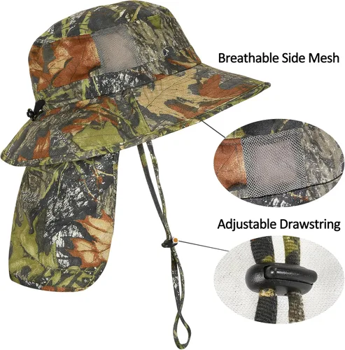 Miniatura 2 de Catalonia Sombrero de sol para hombre, sombrero de ala ancha para exteriores con solapa para el cuello, para pesca, senderismo, safari, jardinería