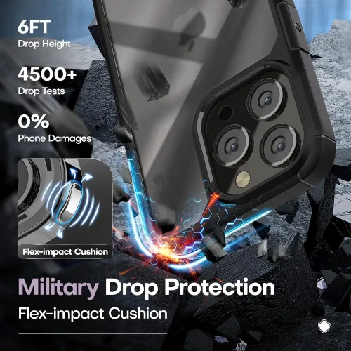 Miniatura 3 de TAURI Funda para iPhone 13 Pro Max, [no amarillenta] [protección contra caídas de grado militar] Funda a prueba de golpes para iPhone 13 Pro Max