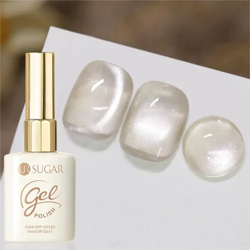 Miniatura 21 de UR SUGAR Crystal Cat - Esmalte de uñas de gel magnético para ojos, color gris, 0.5 onzas líquidas, esmalte de gel magnético iridiscente