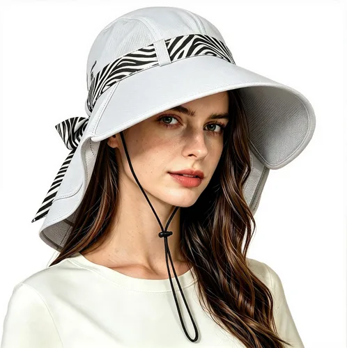 Miniatura 8 de Solaris UPF 50+ Gorro de ala ancha para mujer - Tamaño pequeño, ligero y plegable, gorro floral refrescante con solapa para el cuello