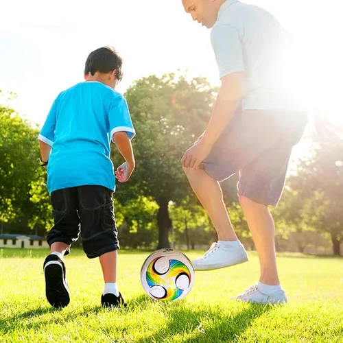 Miniatura 7 de Balón de fútbol ABAJI tamaño 3, 4, 5 para niños, niños pequeños, juguete, regalo, patrón colorido, práctica, entrenamiento, para niños y niñas, Azul