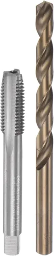 Miniatura 33 de uxcell Juego de grifos y brocas, M12 x 1.25 H2 rectos, fresadora de roscas para máquina de flauta recta, 0.413 in de acero cobalto M35 de alta