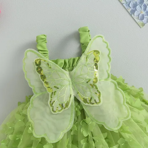 Miniatura 5 de Disfraz de Halloween para bebé, disfraz de hada, sin mangas, tutú de princesa, alas pequeñas, traje de mariposa, fiesta de cumpleaños