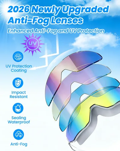 Miniatura 3 de Paquete de 2 gafas de natación para adultos, hombres y mujeres, protección UV antivaho sin fugas, visión amplia de 180°, visión clara, gafas