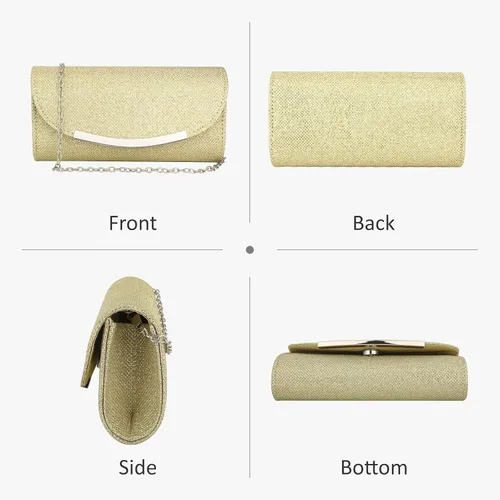 Miniatura 3 de Bolsos de mano para mujer, lentejuelas brillantes, sobre con purpurina, bolsa de noche, formal, boda, fiesta, bolso de mano