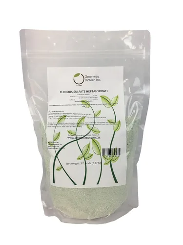Miniatura 8 de Greenway Biotech, Inc. Fertilizante ferroso de sulfato heptahidrato incluye 20% hierro (Fe) 12% azufre y 100% polvo soluble en agua, fertilizante