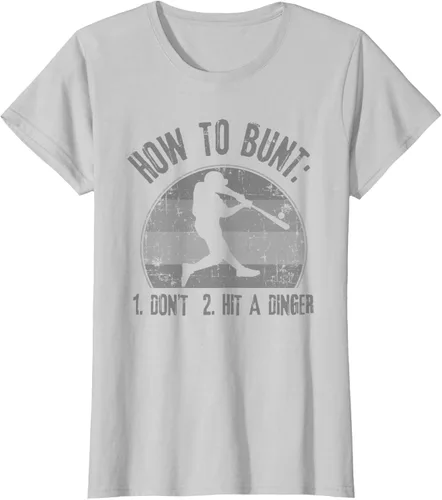 Miniatura 24 de Cómo Bunt Don't Hit A Dinger - Camiseta divertida de béisbol y sóftbol, Negro, S