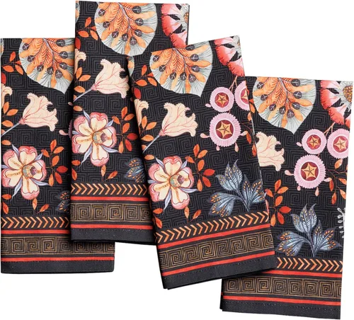 Miniatura 155 de Maison d' Hermine Happy Florals - Juego de 4 servilletas 100% algodón suave y cómodo perfectas para cenas familiares, bodas, fiestas de cóctel, 063