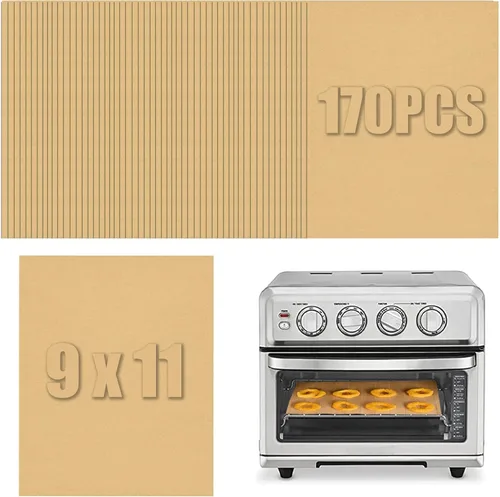 GOAUS Hojas de papel pergamino de 9 x 11 pulgadas, forros rectangulares para horno tostador y freidora de aire, 170 piezas, forros de papel