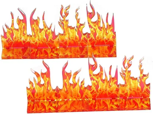 CZYY Wall of Fire Miniatura (juego de 8) Efectos de hechizos Terreno de llama para D&D, Calabozos y Dragones, Pathfinder y otros juegos de rol de