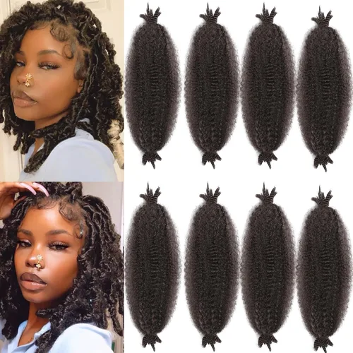 Miniatura 57 de Marley Twist - Cabello trenzado de 10 pulgadas, cabello trenzado preseparado y afro trenzado, 8 paquetes para rastas sintéticas desgastadas
