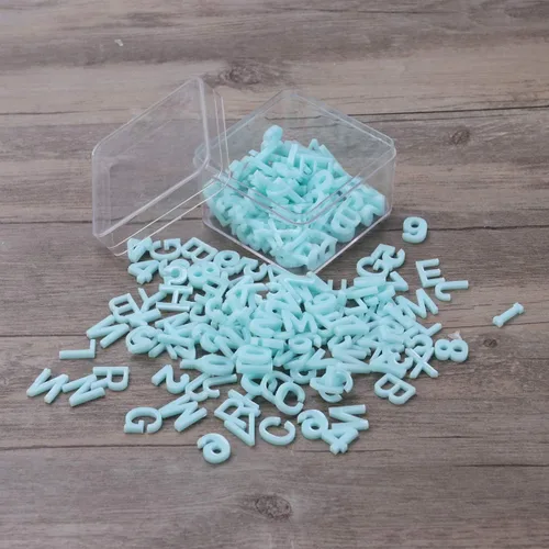 Miniatura 5 de Exceart 200 adornos de resina con parte trasera plana del alfabeto con caja de almacenamiento de plástico para manualidades, álbumes de recortes