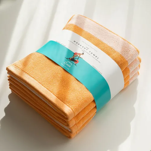 Miniatura 7 de Luzia Toalla de entrenamiento a rayas para sudor (paquete de 2) – 100% algodón turco de alta calidad – ligera y súper absorbente para ejercicio