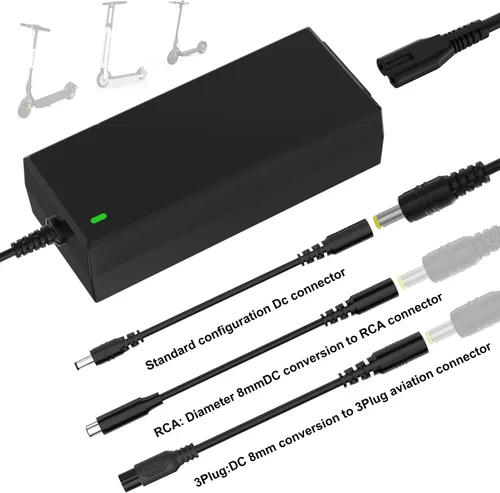 Miniatura 5 de Cargador de scooter 42V 2A 4 en 1 conector extraíble para 36V Pocket Mod, batería de litio deportiva compatible con GOTRAX, Ninebot, Hiboy cargador