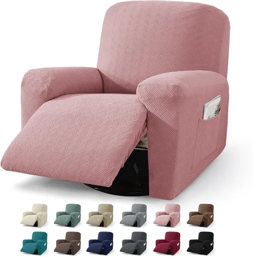 Miniatura 14 de JIVINER Fundas reclinables de gran tamaño de 3 piezas para sillón reclinable grande con bolsillos, tela jacquard elástica Lazy Boy funda para sofá
