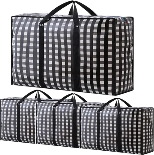 Miniatura 8 de Bolsas de mudanza extragrandes resistentes, bolsas de almacenamiento organizadoras gigantes de 168L con cremallera duradera, bolsas resistentes al