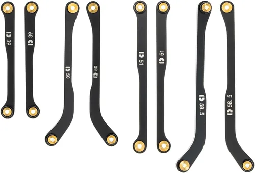 High Clearance - Juego de 4 eslabones para SCX24 C10, Juego de eslabones de acero, piezas de actualización para SCX24 Bronco, C10, Wrangler JLU,