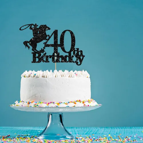 Miniatura 6 de Cowboy - Decoración para pastel de cumpleaños 40 para hombres, decoración de pastel de cumpleaños 40 para hombres, decoración de pastel