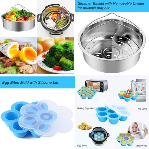 Miniatura 4 de Instant Pot - Juego de accesorios para olla a presión de 6 cuartos de galón y 8 cuartos de galón, 2 cestas de vapor, molde desmontable, molde