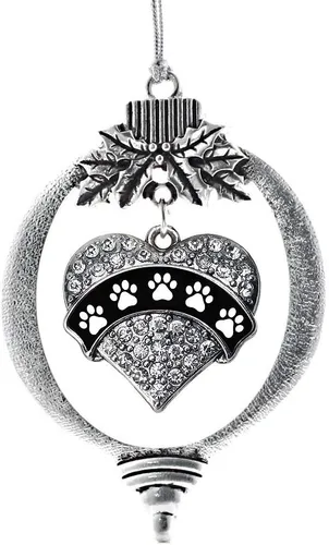 Miniatura 210 de Inspired Silver Adornos festivos de dije de corazón pave de plata con circonitas cúbicas