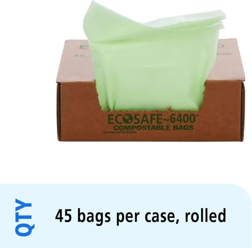 Miniatura 3 de Stout e2430e85 13 galones 24" x 30" Heavy Duty biodegradables bolsas de basura, 45 bolsas por caja, astm6400, verde, fabricado en Estados Unidos por