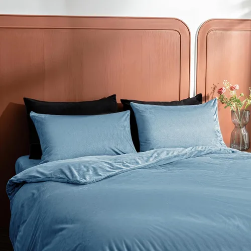 Miniatura 2 de TELUS Paquete de 2 fundas de almohada estándar de terciopelo con cremallera, súper suaves y acogedoras, fundas de almohada de franela difusa de lujo