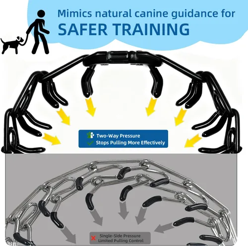 Miniatura 6 de Collar de entrenamiento de punta para perros, collar de pellizco ajustable para perros con hebilla de liberación rápida, collar sin tirones