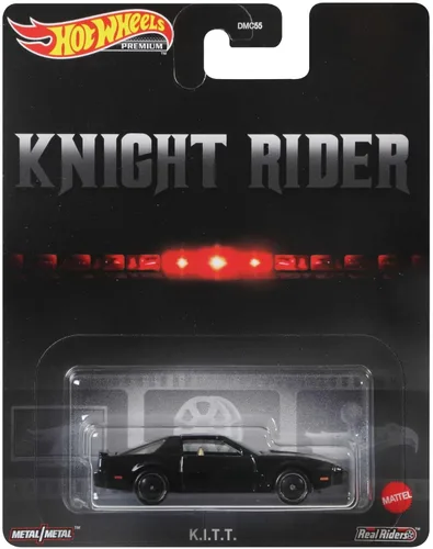 Hot Wheels Colección Retro Entertainment de The Knight Rider KITT Vehículo a escala 1:64 de películas de éxito, televisión y videojuegos, réplicas