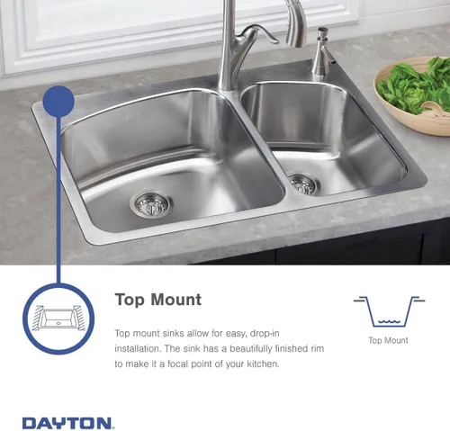 Miniatura 7 de Elkay GE12521 Dayton Fregadero de cocina empotrable de una sola cubeta de acero inoxidable de 25" - 1 orificio para grifo