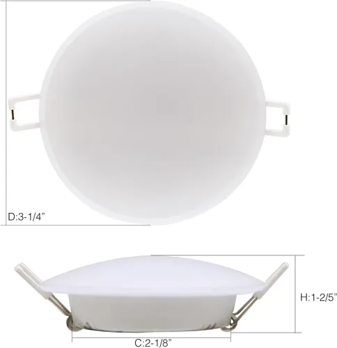 Miniatura 5 de Lámpara de techo empotrable LED de 12 voltios, luz de disco de 3 pulgadas, regulable 4 W 3500 K blanco cálido, luz interior de montaje empotrado