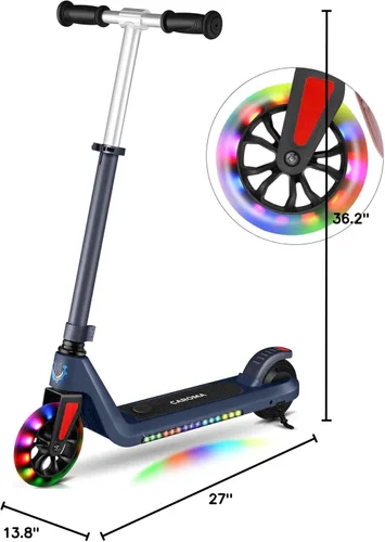 Miniatura 9 de Caroma Electric Scooter for Kids Ages 6-14, 120W Motor & 15 Mph, 85 Mins Ride Time, Adjustable Height & Speed, LED Display, Kids Electric Scooter