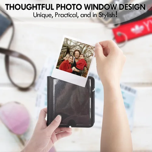 Miniatura 6 de Álbum de fotos pequeño para cámara instantánea Instax WIDE 400/WIDE EVO, 28 bolsillos, álbum de fotos de cuero retro para Instax Wide 300/200/Pola
