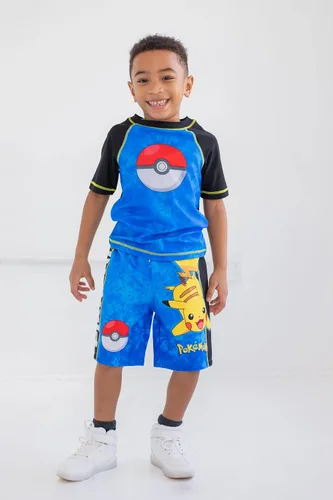 Miniatura 18 de Pokemon Conjunto de traje de baño y camiseta de protección UPF 50+ para niños pequeños a niños grandes (4-14-16)