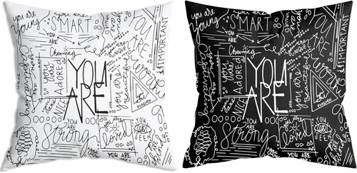 Miniatura 10 de Funda de Almohada Suave para Decoración con Citas Inspiradoras "Eres Valiente Suficiente Amado", Funda de Almohada y Cojín para Sofá, Sofá Cama