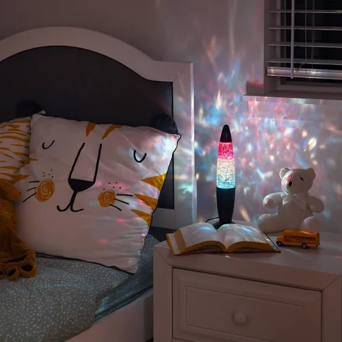 Miniatura 2 de Playlearn - Lámpara de purpurina de 13.5 pulgadas, USB, cristal, lámpara de noche con purpurina