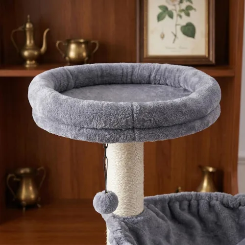 Miniatura 3 de Árbol para gatos de varios niveles para gatos de interior, torre de árbol para gatos con hamaca para gatos grandes y cepillo de autoaseo, torre