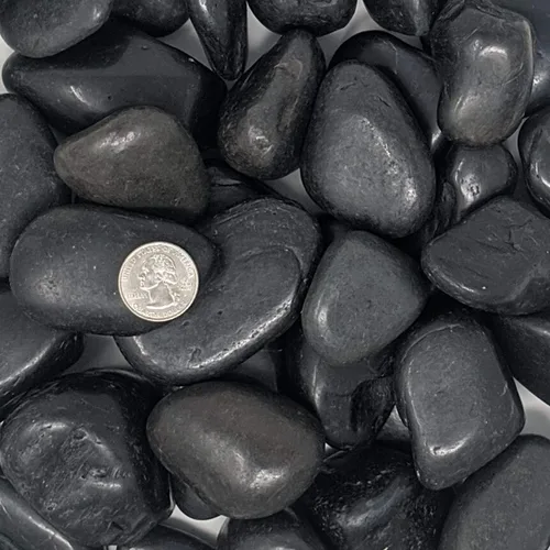 Miniatura 2 de Midwest Hearth Guijarros negros pulidos decorativos naturales de 1 a 3 pulgadas (bolsa de 10 libras)