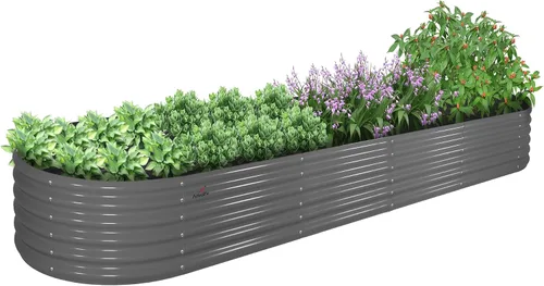 Miniatura 20 de A ANLEOLIFE Paquete de 2 camas de jardín elevadas galvanizadas de 3 pies x 24 pulgadas de alto para exteriores, jardinera redonda de metal