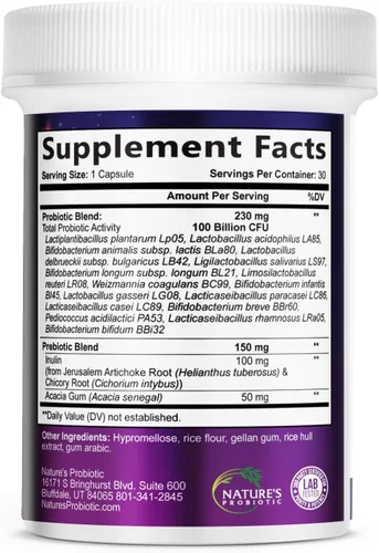 Miniatura 9 de Probióticos para la salud digestiva – Mezcla de probióticos de 100 mil millones de UFC por cápsula – 16 cepas y prebióticos de primera calidad