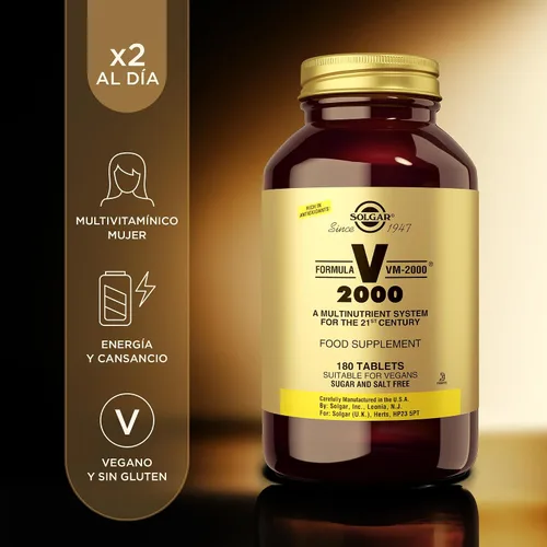 Miniatura 2 de Solgar Formula VM-2000 (Sistema multinutriente), 180 comprimidos - Múltiple de calidad premium - Contiene zinc - Apoya un sistema inmunológico